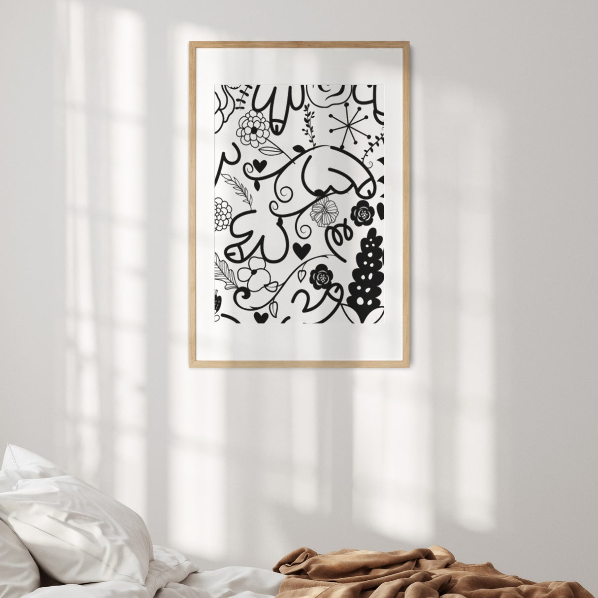 Personalised Floral Willy Pattern Rude Custom Wall Art Poster Quality Print