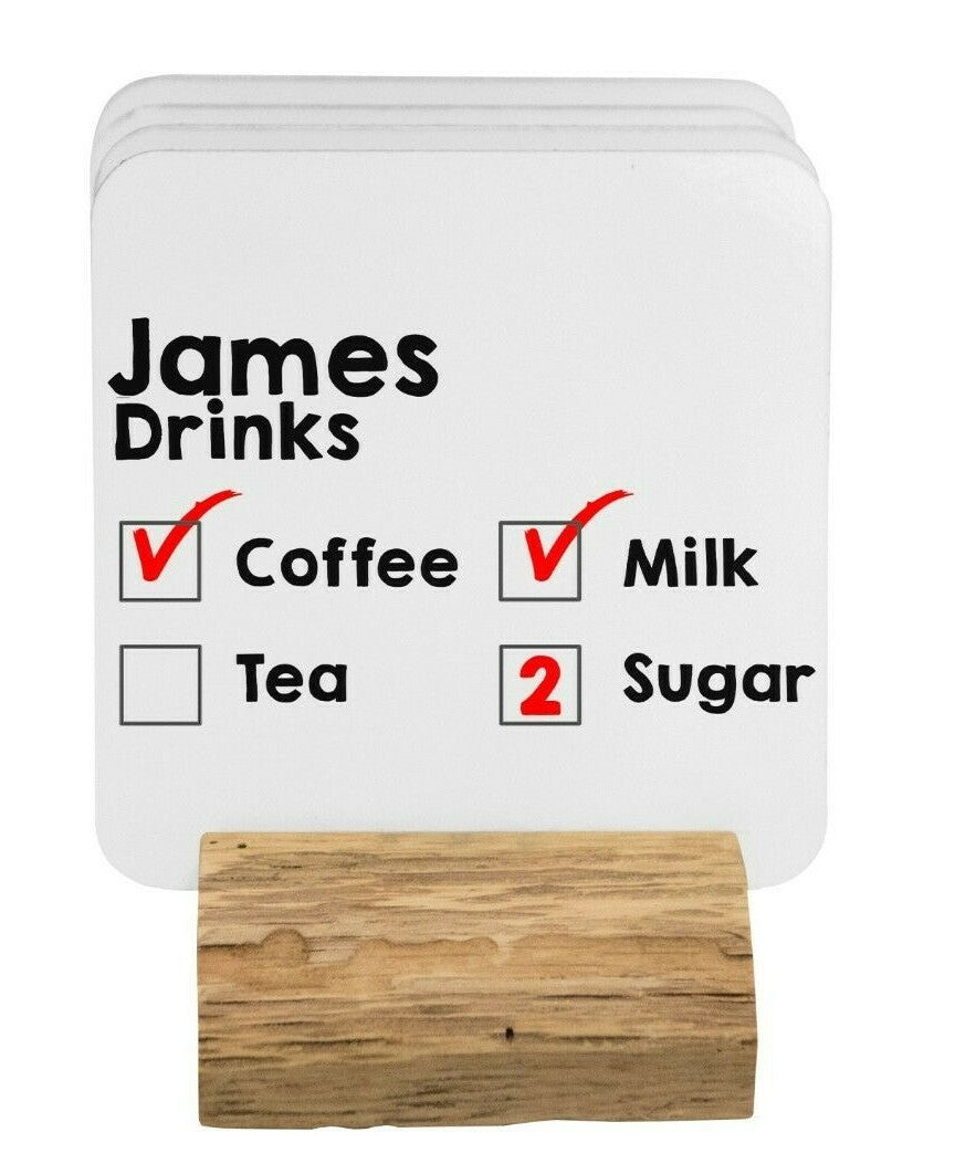 Personalised Drinks Order Menu Tick List Coffee Tea Coffee Mug 11oz Ceramic Mug