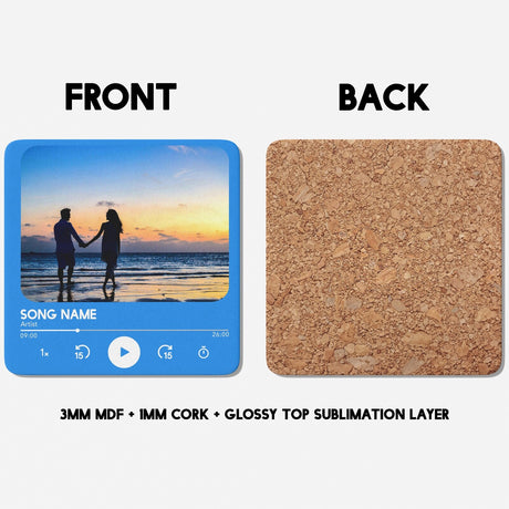 Personalised Music Player Custom Song Image Gift Coffee Tea Mug + Coaster Option
