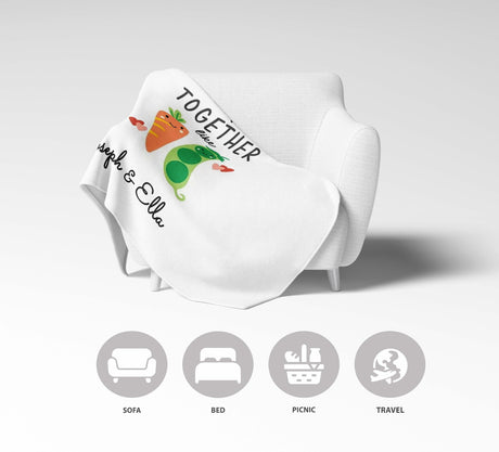 We Go Together Like Peas Carrots Valentines Anniversary Fleece Mink Blanket Gift