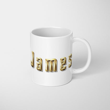 Personalised Any Name Gold Bricks Letters Coffee Tea Mug Coaster Gift Him Her