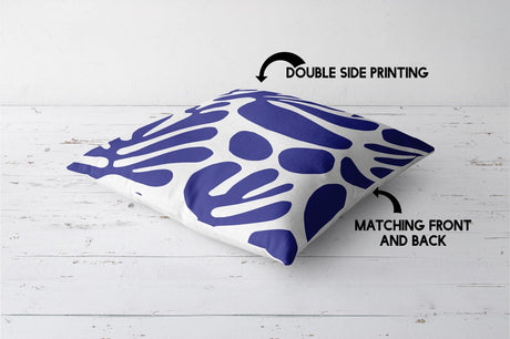 Blue Matisse Leaves Art Artists Custom Made Colour Novelty Square Filled Cushion