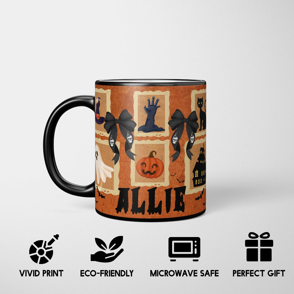 Halloween Spooky Personalised Custom Name Heat Sensitive Colour Changing Mug