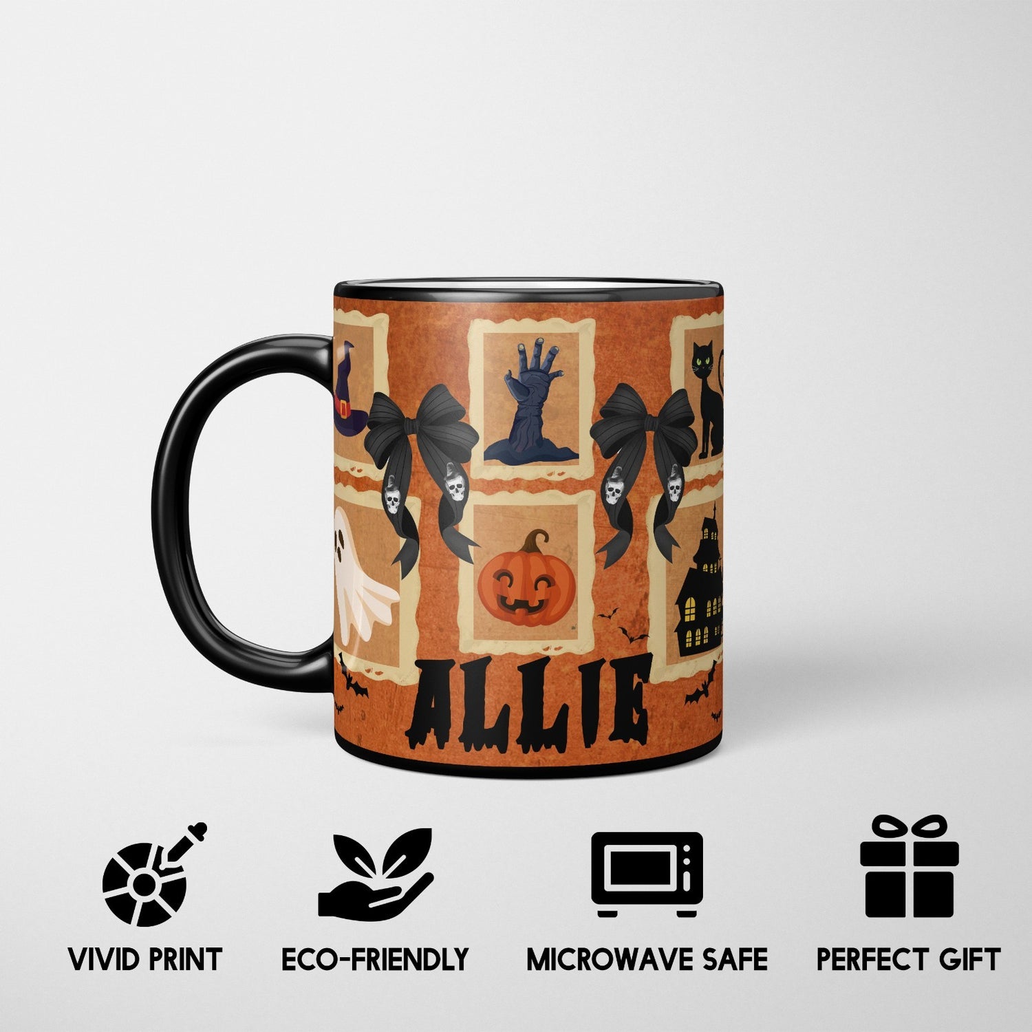 Halloween Spooky Personalised Custom Name Heat Sensitive Colour Changing Mug