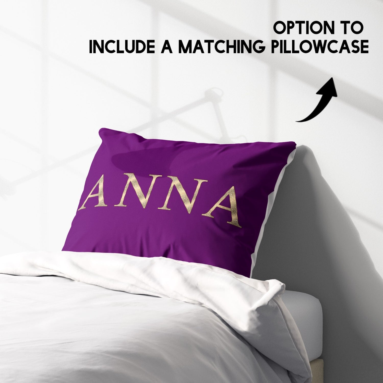 Personalised Any Name Vector Gold Font Soft Single Size Novelty Bed Duvet Cover