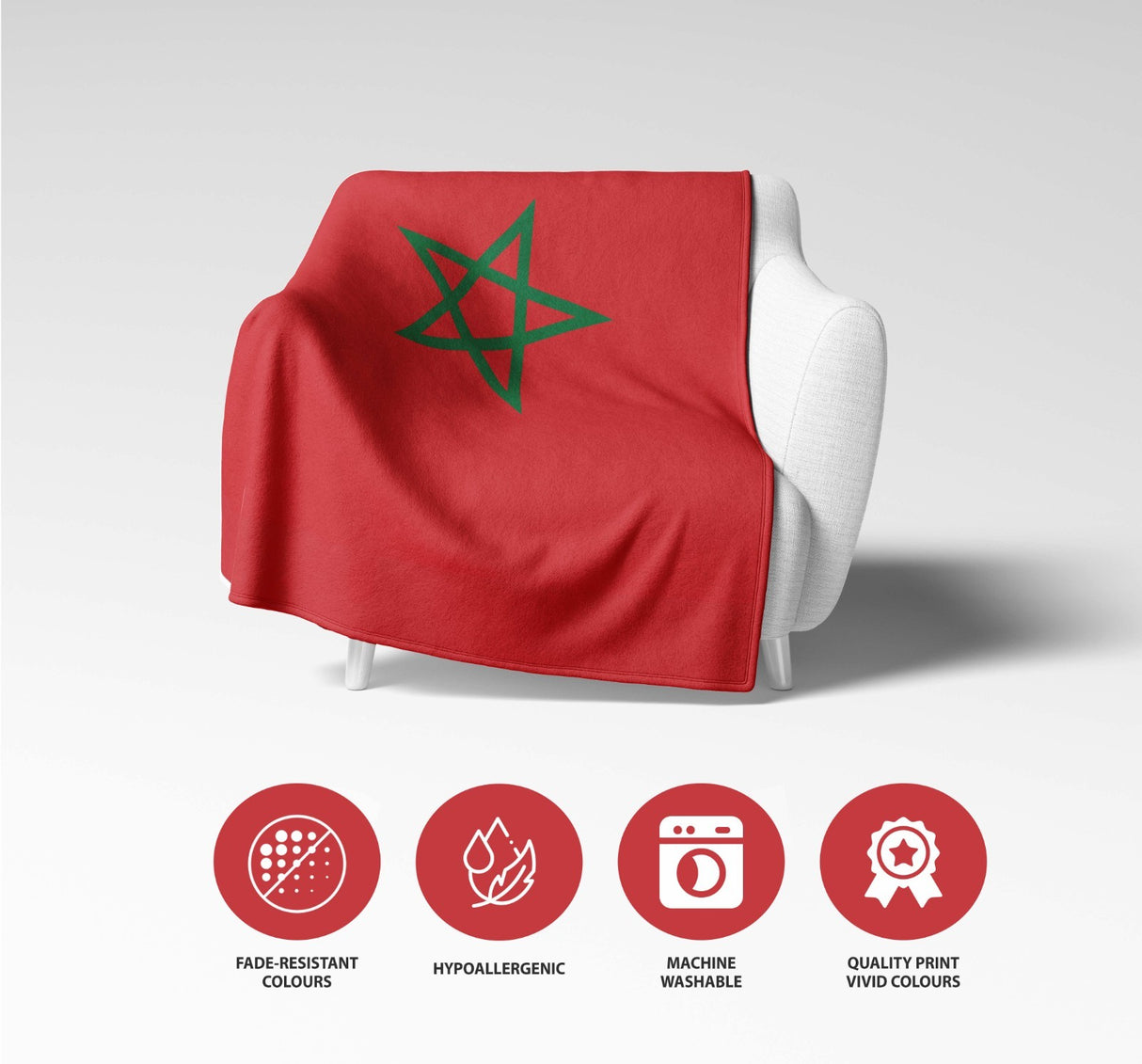 Morocco Flag Moroccan Fleece Blanket Home Decor Throw Gift Cosy Custom Soft Size