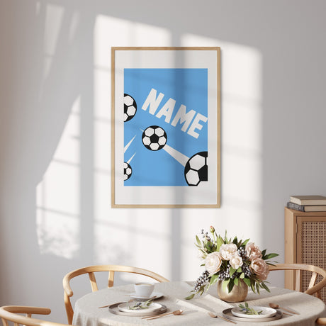 Personalised Custom Name Football Strik Wall Art Poster Quantity Print Decor