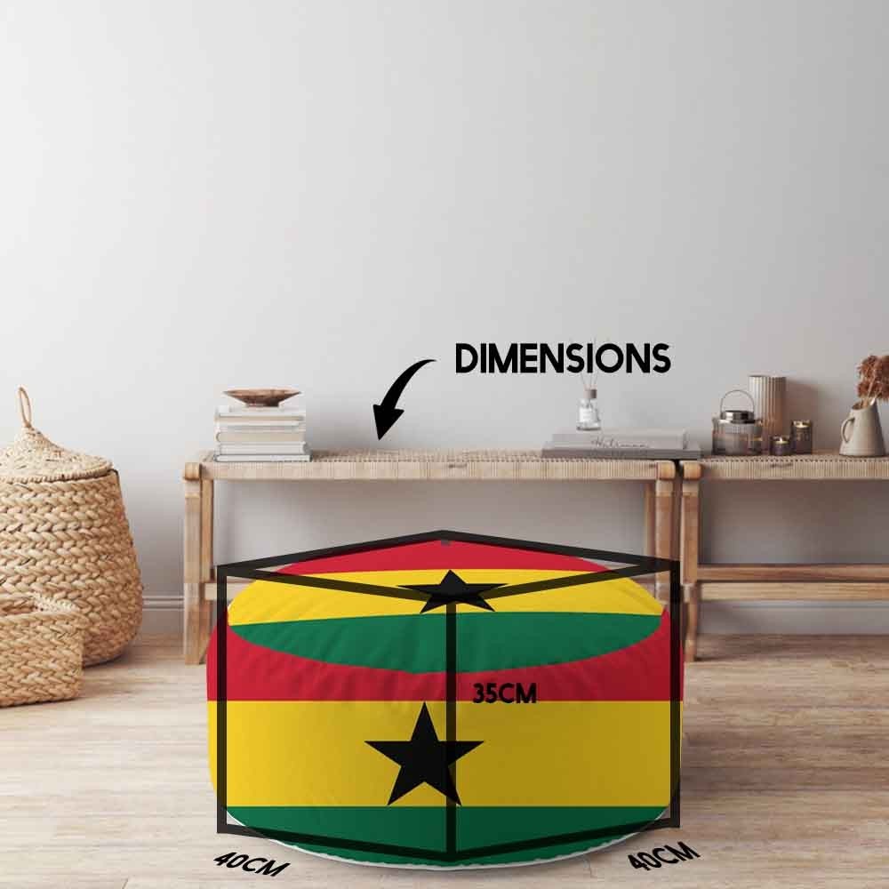 Ghana Flag Ghanaian Ottoman Filled Pouffe - Footrest Washable Cover Custom Gift