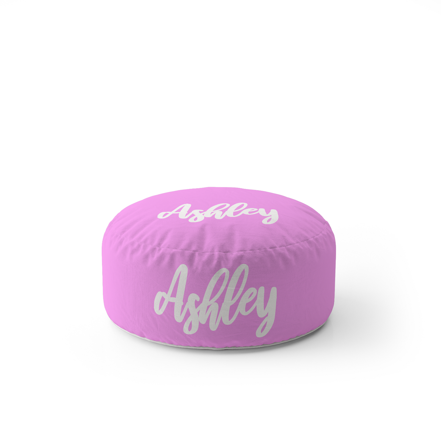 Personalised Custom Name Colour Script Font Ottoman Filled Pouffe Washable Cover