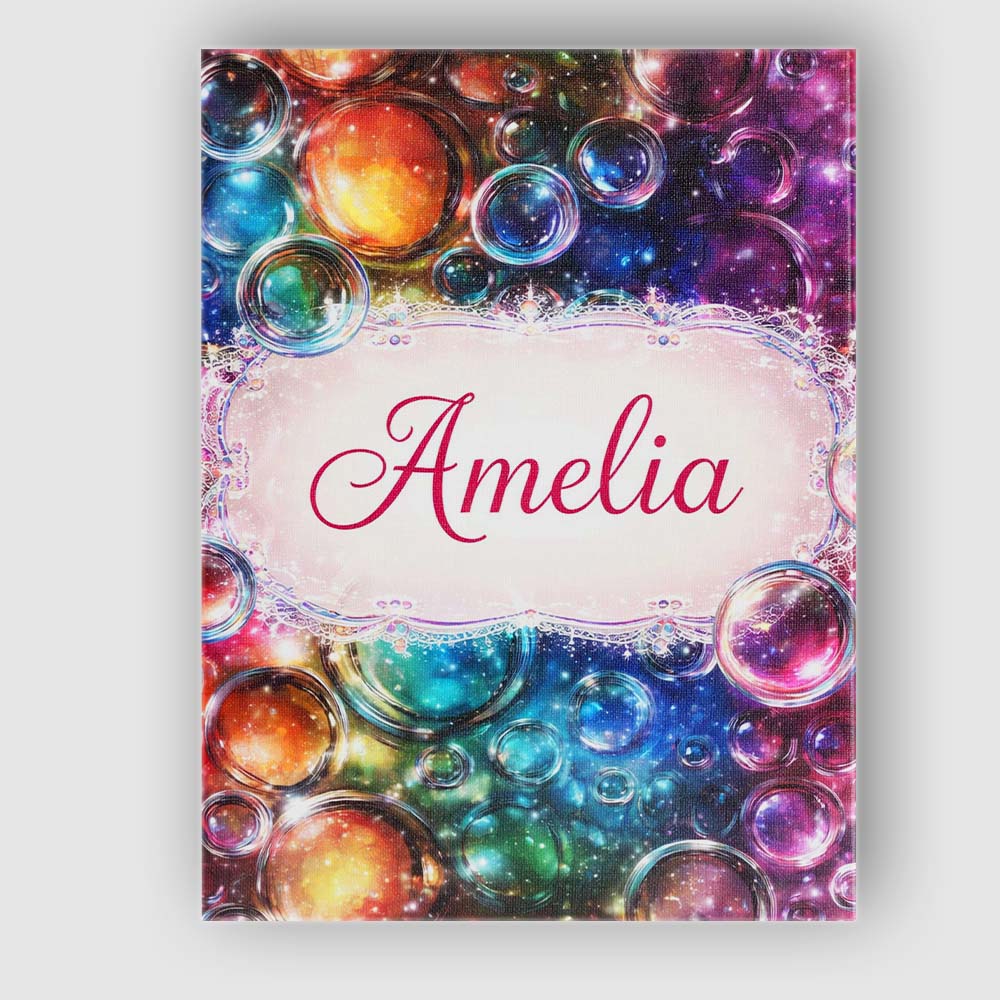 Personalised Name Vibrant Cosmic Bubble Abstract Seamless Pattern Custom Bespoke Canvas Wall Art Print Decor Picture Ready to Hang