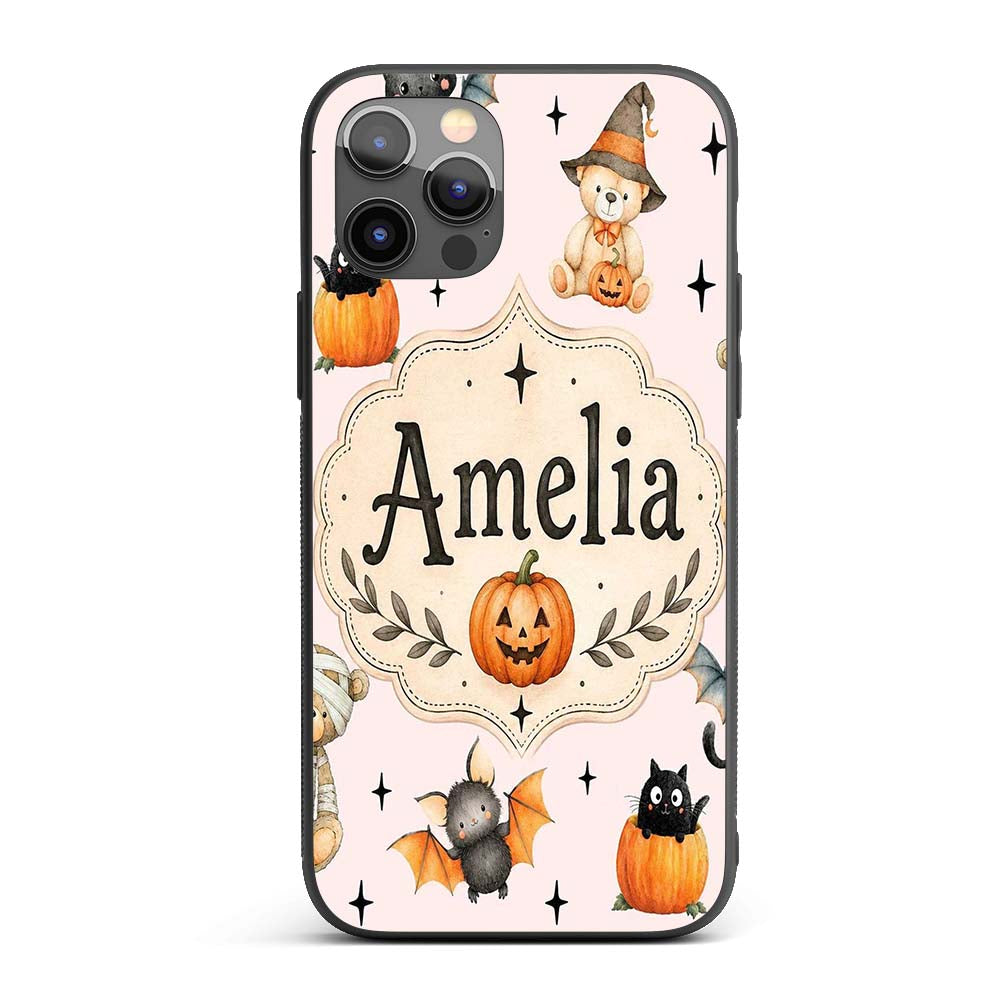 Cute Halloween Teddy Bears Mummy Printed Design Custom Name Protective Phone Case Mobile Cover Durable Everyday Smartphone Shock Resistant