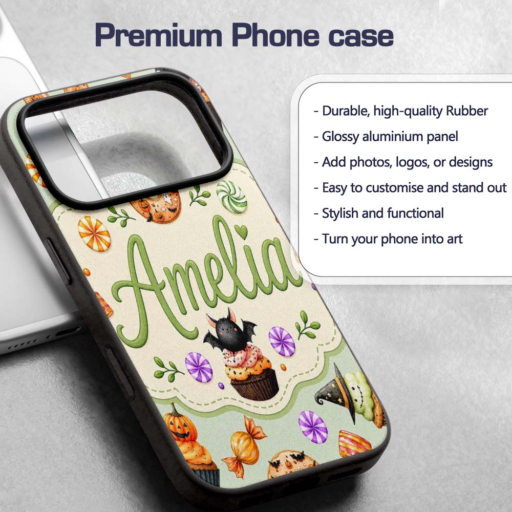 Cute Halloween Donuts Sweet Spooky Treats Soft Custom Name Protective Phone Case Mobile Cover Durable Everyday Smartphone Shock Resistant