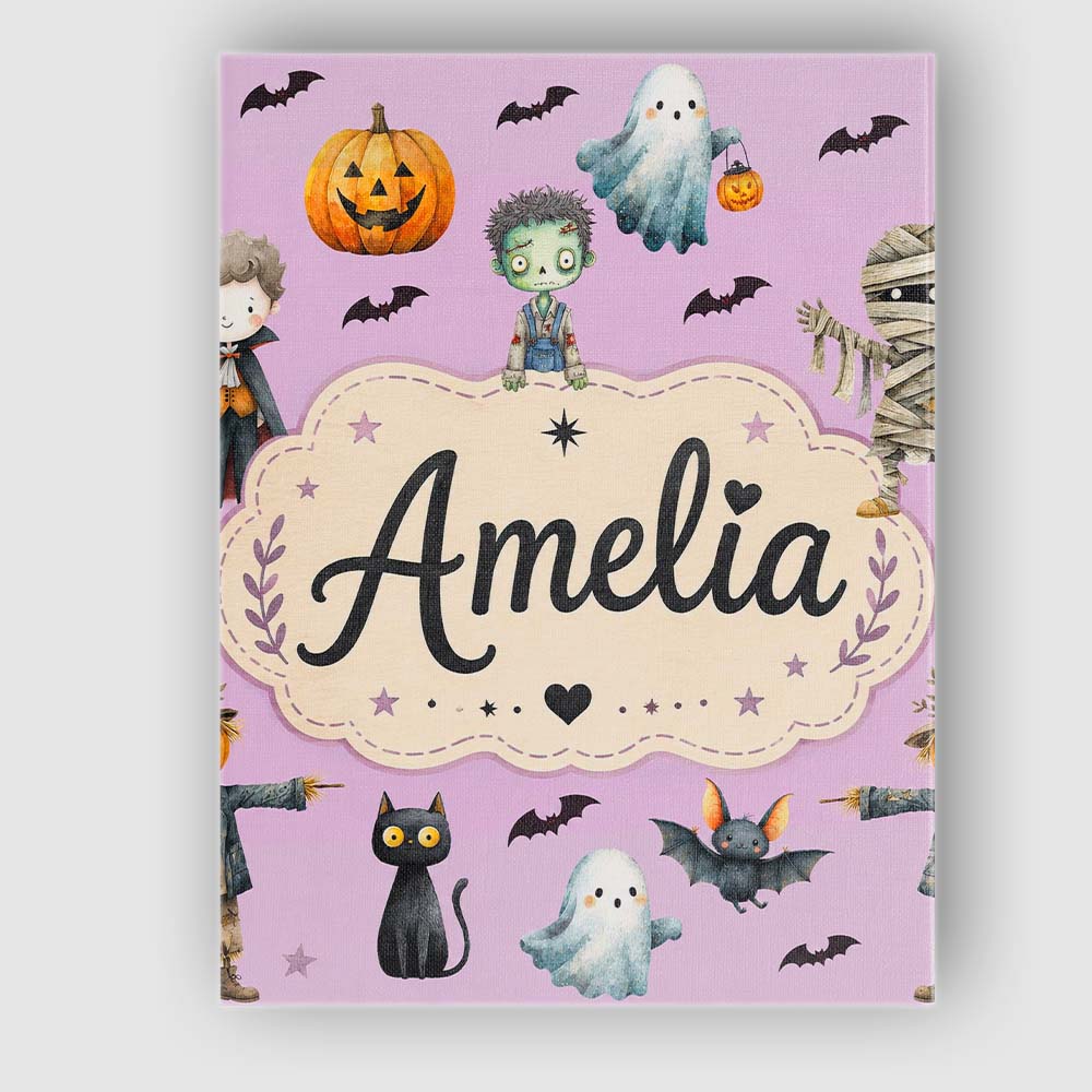Personalised Name Halloween Zombie Mummy Custom Unique Gift Idea Elegant Feature Canvas Wall Art Print Decor Picture Ready to Hang