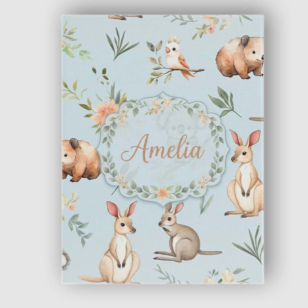 Personalised Name Woodland Animals Koala Custom Unique Gift Idea Elegant Feature Canvas Wall Art Print Decor Picture Ready to Hang