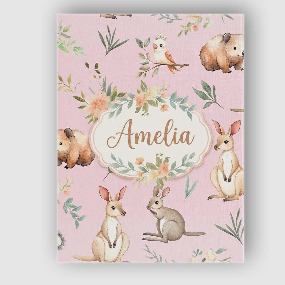 Personalised Name Woodland Animals Koala Custom Unique Gift Idea Elegant Feature Canvas Wall Art Print Decor Picture Ready to Hang