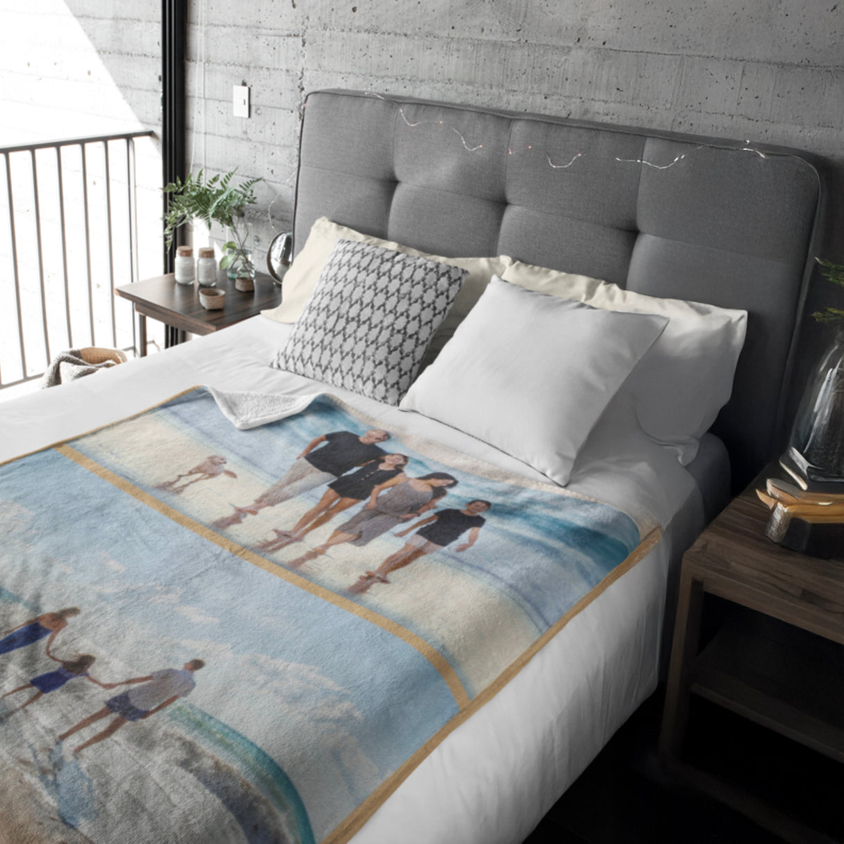 Upload Your Own 2 Photos Custom Made Text Soft Warm Fleece Mink Blanket