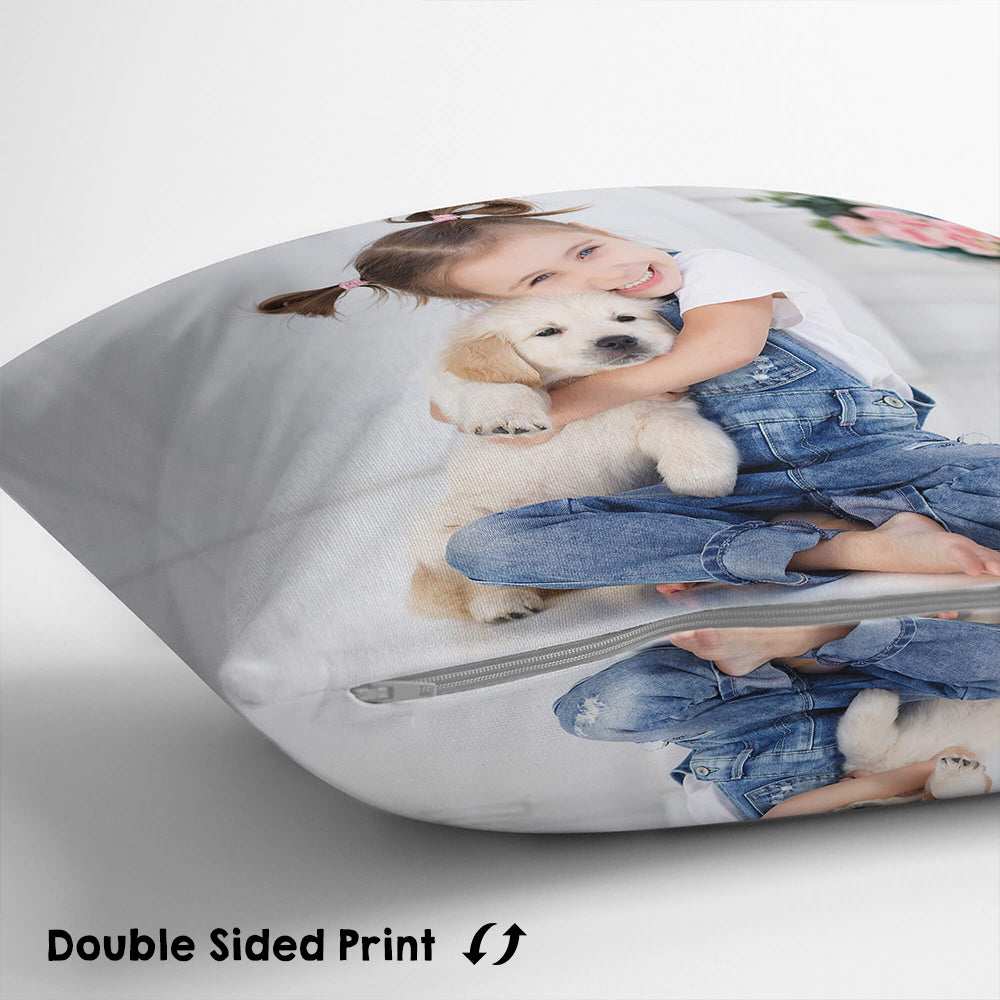 Upload Your Own Photo Custom Made Printed Soft Square Filled Cushion Throw