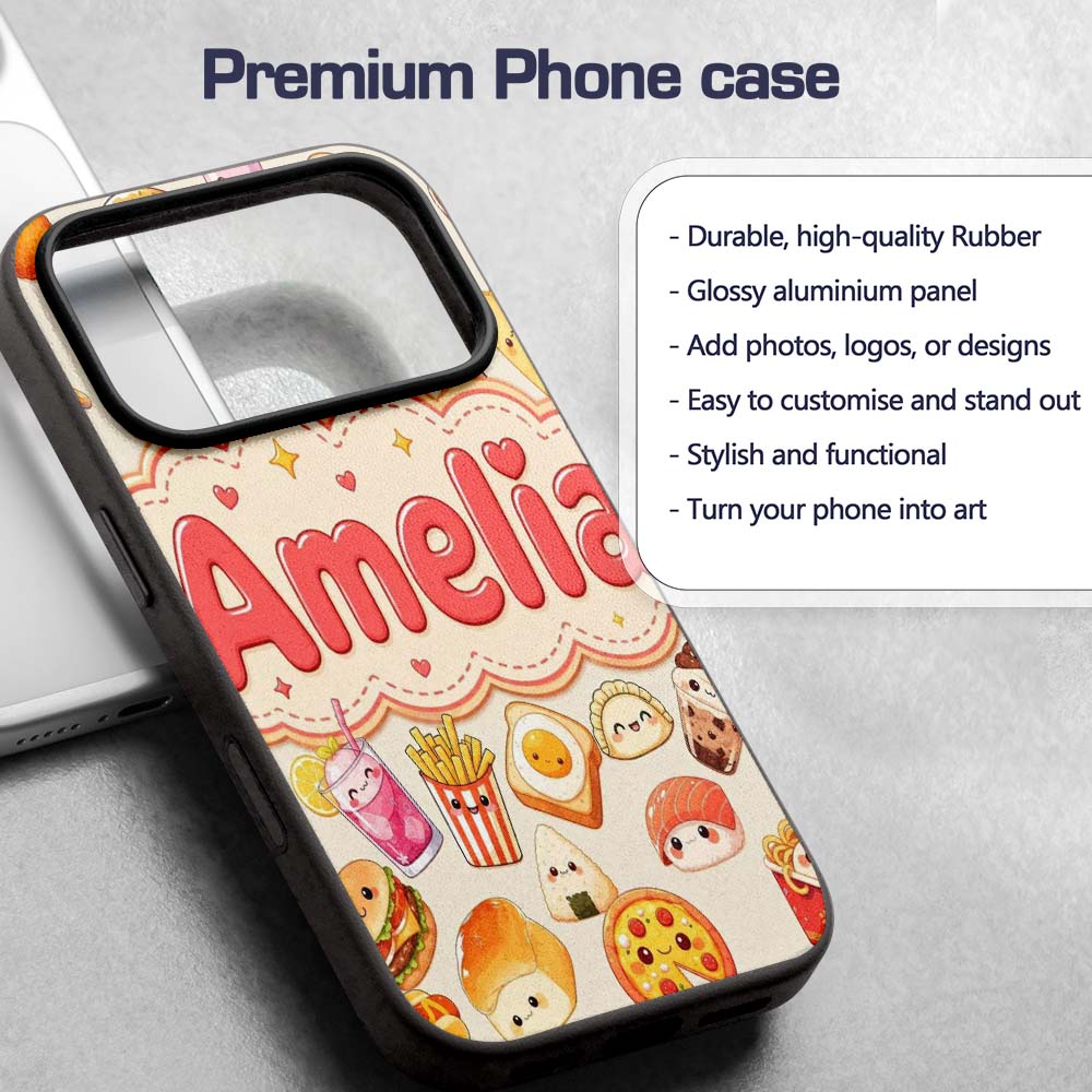 Kawaii Fast Food Burger Sushi Taco Pizza Cream Custom Name Protective Phone Case Mobile Cover Durable Everyday Smartphone Shock Resistant