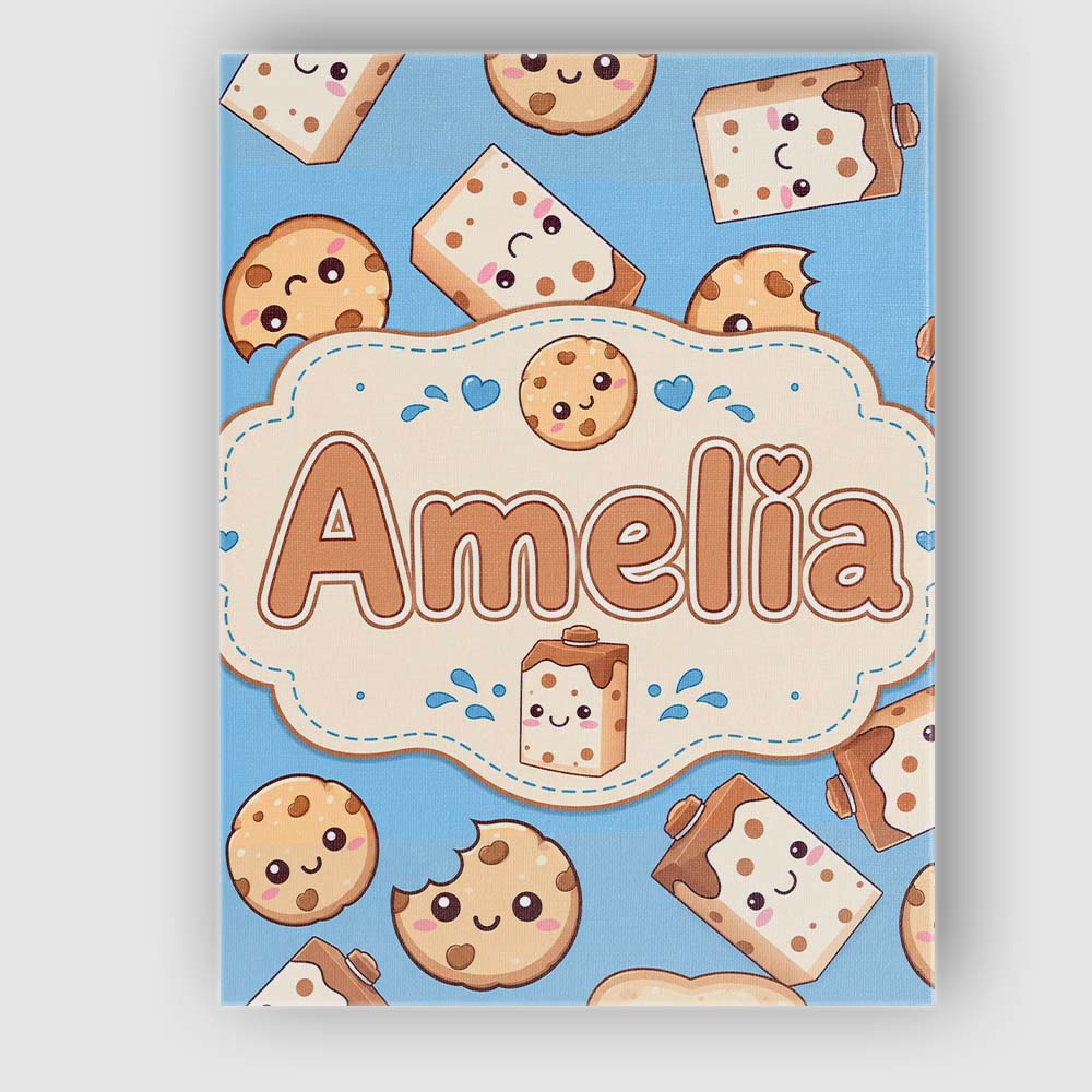 Personalised Name Cute Kawaii Cookies and Custom Unique Gift Idea Elegant Feature Canvas Wall Art Print Decor Picture Ready to Hang