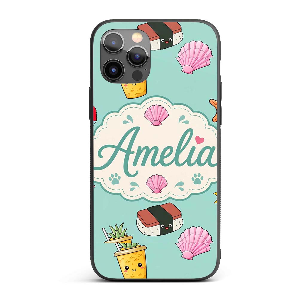 Summer Chihuahua Dog Sunglasses Kawaii Beach Teal Custom Name Protective Phone Case Mobile Cover Durable Everyday Smartphone Shock Resistant