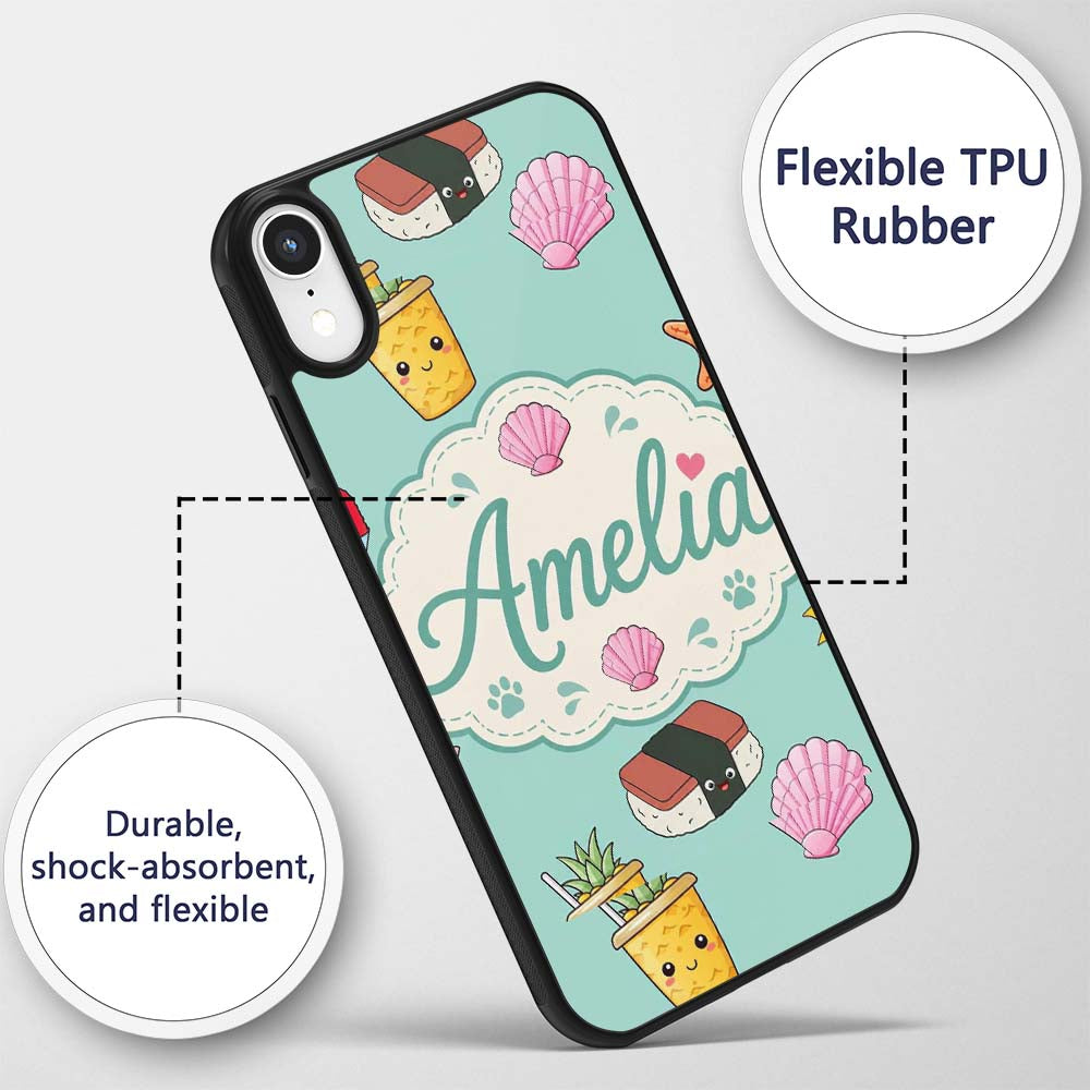 Summer Chihuahua Dog Sunglasses Kawaii Beach Teal Custom Name Protective Phone Case Mobile Cover Durable Everyday Smartphone Shock Resistant