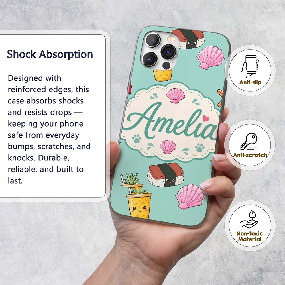 Summer Chihuahua Dog Sunglasses Kawaii Beach Teal Custom Name Protective Phone Case Mobile Cover Durable Everyday Smartphone Shock Resistant