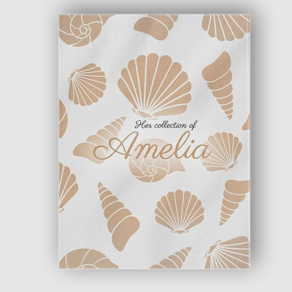 Personalised Name Minimal Seashell Pattern Custom Unique Gift Idea Elegant Feature Canvas Wall Art Print Decor Picture Ready to Hang