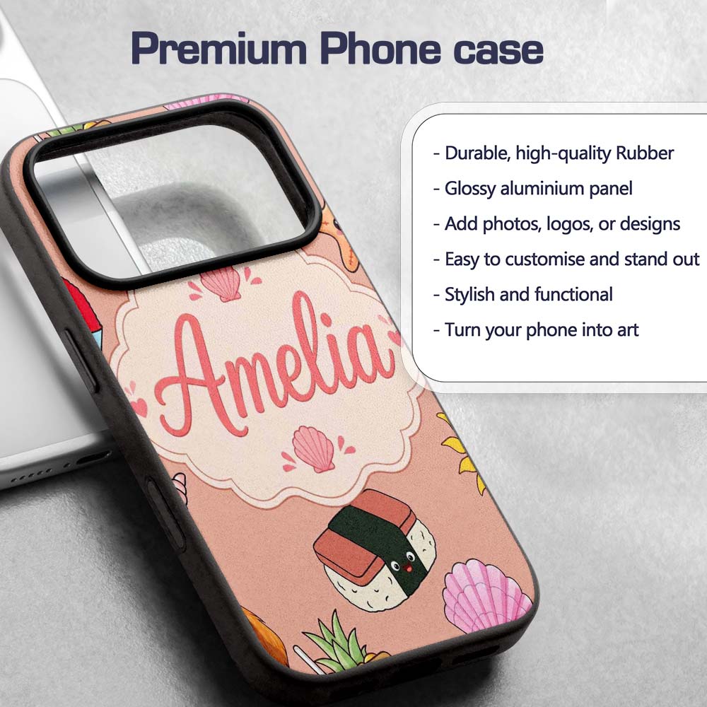 Cute Summer Dog Sunglasses Ice Cream Starfish Custom Name Protective Phone Case Mobile Cover Durable Everyday Smartphone Shock Resistant