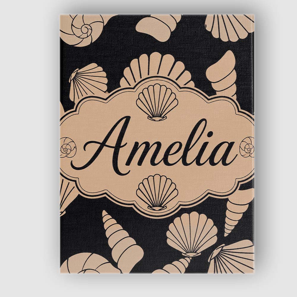 Personalised Name Neutral Seashell Coastal Custom Unique Gift Idea Elegant Feature Canvas Wall Art Print Decor Picture Ready to Hang