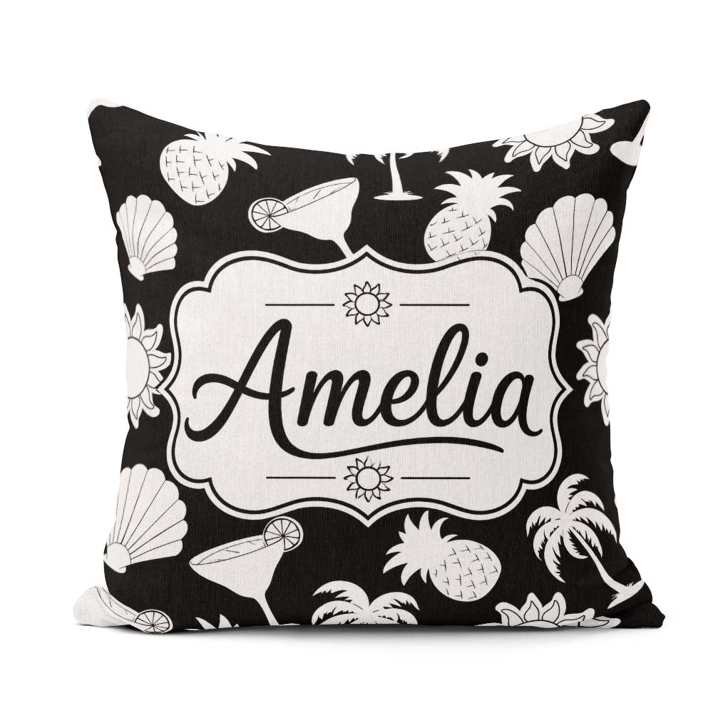 Custom Name Soft Grey Minimal Background Subtle Texture Seamless Square Filled Cushion Throw Pillow Sofa Bed Home Decor Zip Washable UK Made