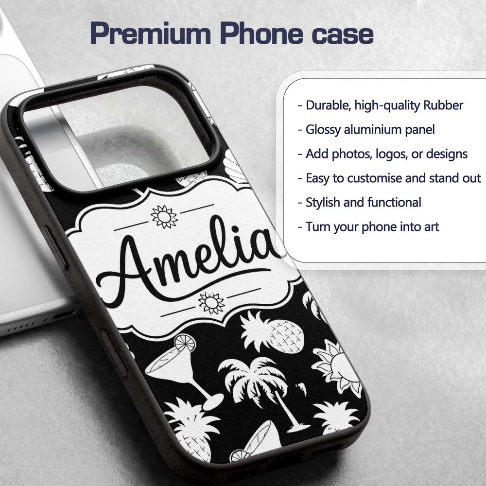 Soft Grey Minimal Plain Background Subtle Texture Custom Name Protective Phone Case Mobile Cover Durable Everyday Smartphone Shock Resistant