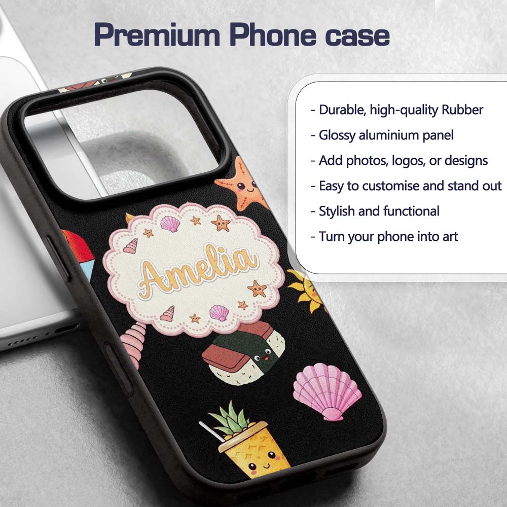 Cute Cartoon Dog Sunglasses Summer Fun Kawaii Custom Name Protective Phone Case Mobile Cover Durable Everyday Smartphone Shock Resistant