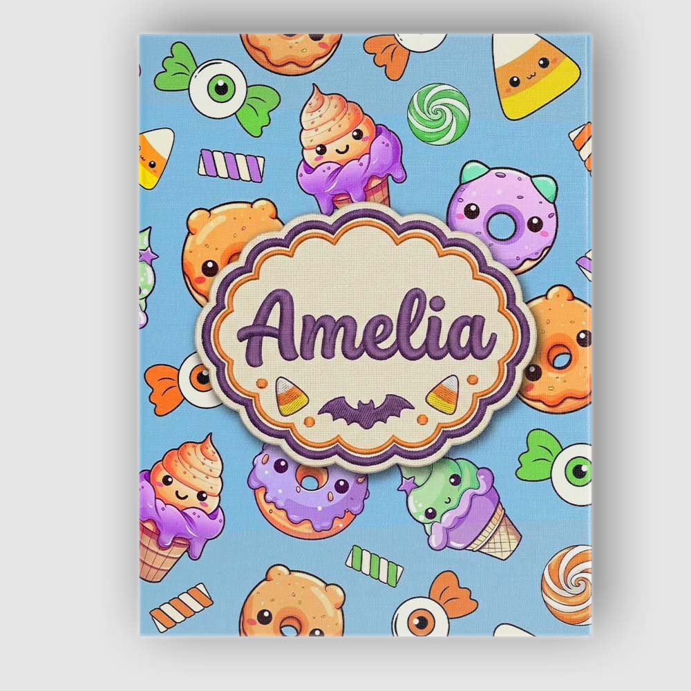 Personalised Name Cute Halloween Sweet Custom Modern Room Accent Elegant Feature Canvas Wall Art Print Decor Picture Ready to Hang