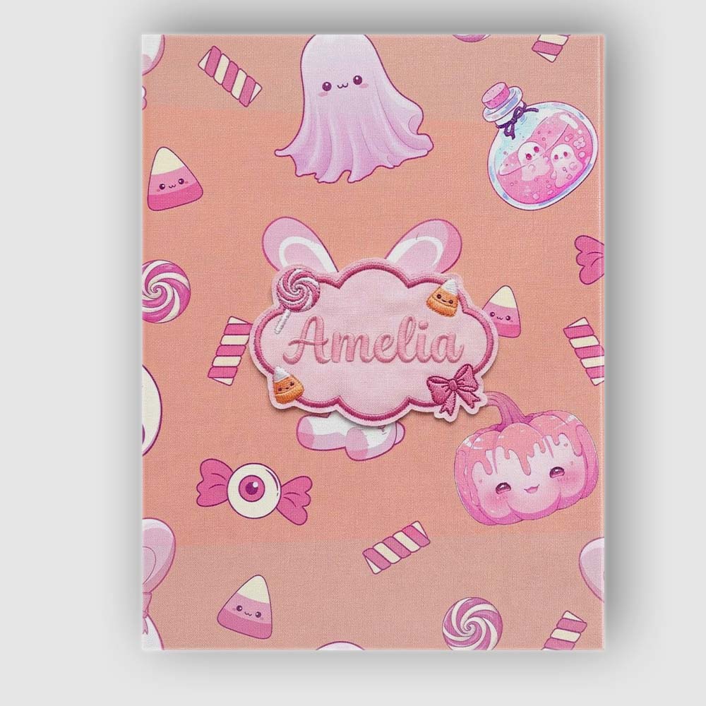Personalised Name Kawaii Halloween Bunny Custom Unique Gift Idea Elegant Feature Canvas Wall Art Print Decor Picture Ready to Hang