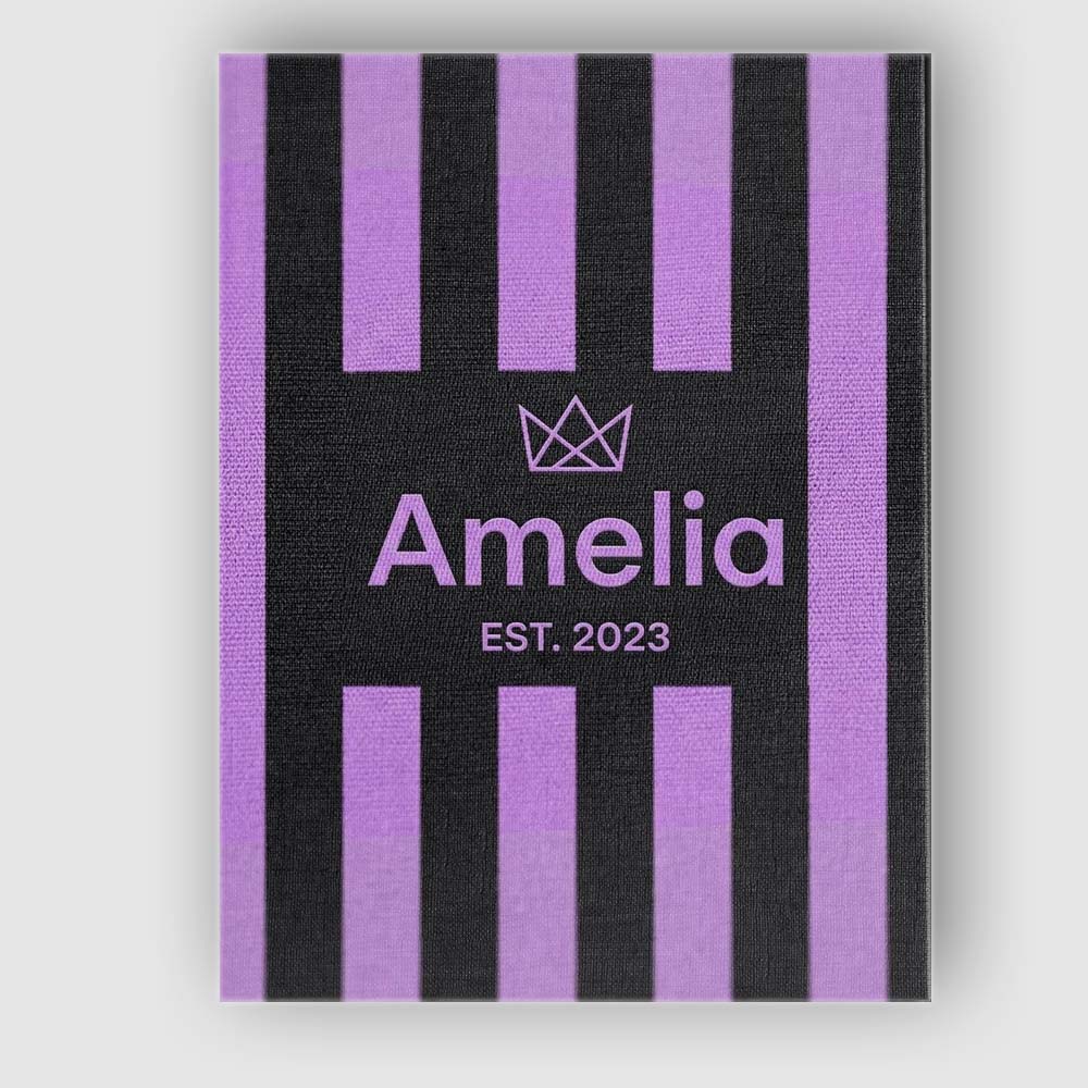 Personalised Name Bold Wavy Purple Black Custom Unique Gift Idea Elegant Feature Canvas Wall Art Print Decor Picture Ready to Hang