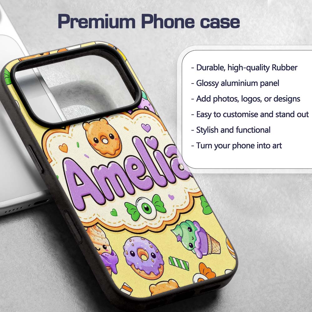 Cute Halloween Donut Candy Eyeball Ice Cream Custom Name Protective Phone Case Mobile Cover Durable Everyday Smartphone Shock Resistant