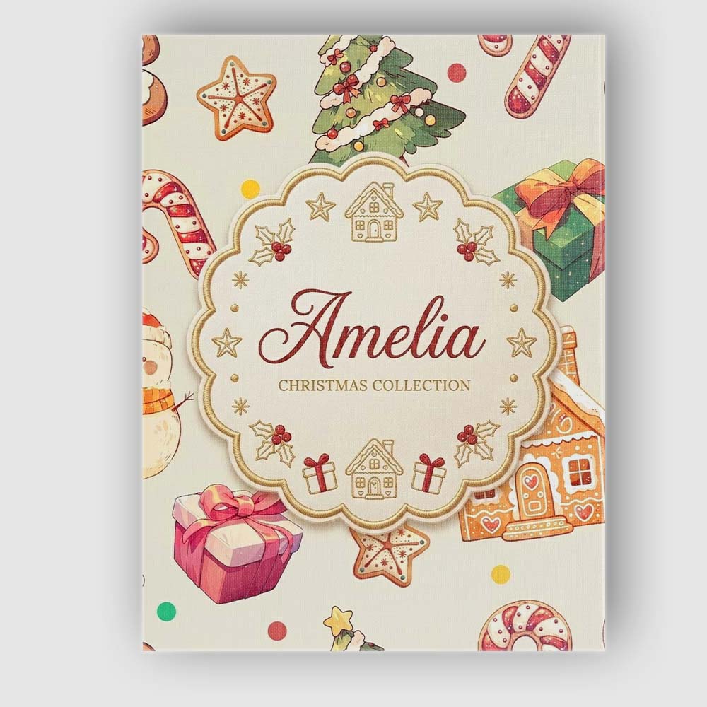 Personalised Name Cute Christmas Gingerbread Custom Bespoke Contemporary Display Canvas Wall Art Print Decor Picture Ready to Hang
