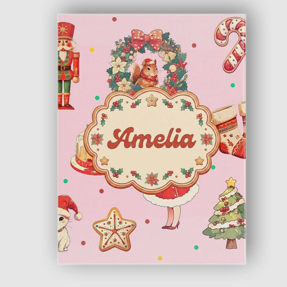 Personalised Name Nutcracker Wreath Cake Custom Unique Gift Idea Elegant Feature Canvas Wall Art Print Decor Picture Ready to Hang