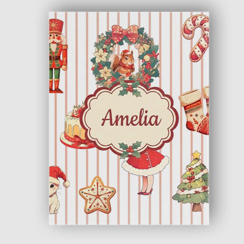 Personalised Name Nutcracker Wreath Cake Custom Unique Gift Idea Elegant Feature Canvas Wall Art Print Decor Picture Ready to Hang