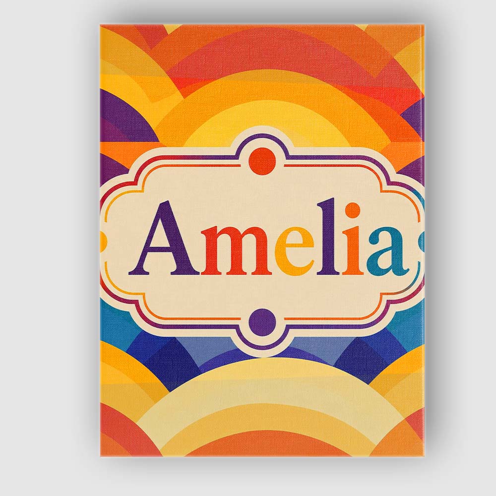 Personalised Name Abstract Rainbow Landscape Custom Bespoke Contemporary Display Canvas Wall Art Print Decor Picture Ready to Hang