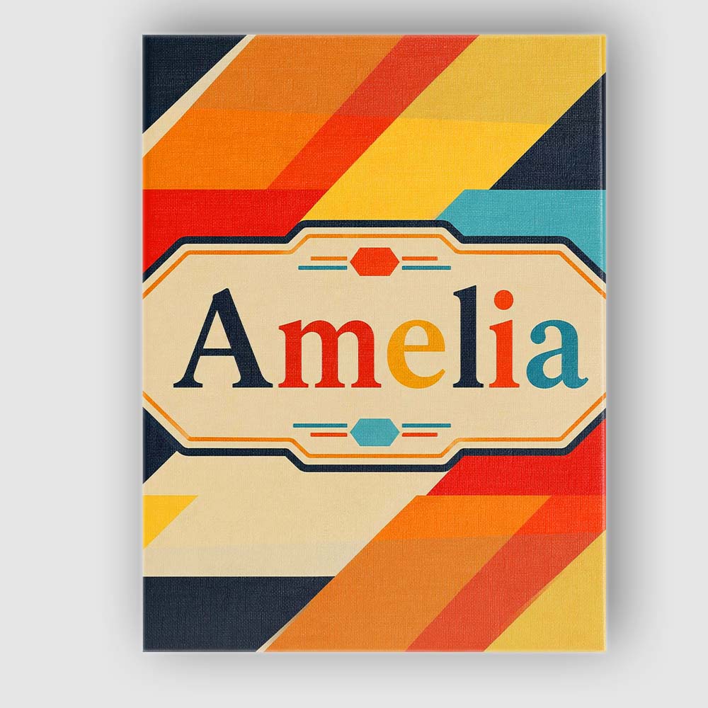 Personalised Name Abstract Geometric Custom Premium Decorative Design Modern Room Accent Canvas Wall Art Print Decor Picture Ready to Hang