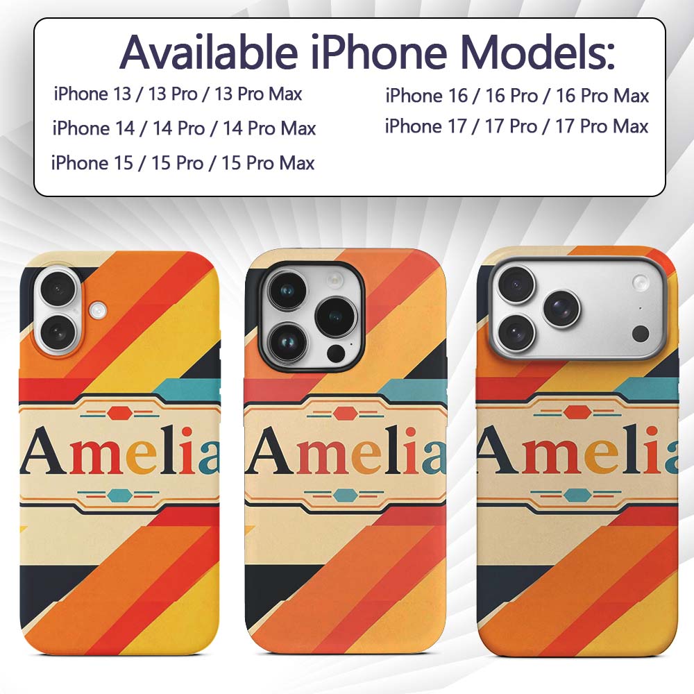 Abstract Geometric Diagonal Color Blocks Modern Custom Name Protective Phone Case Mobile Cover Durable Everyday Smartphone Shock Resistant
