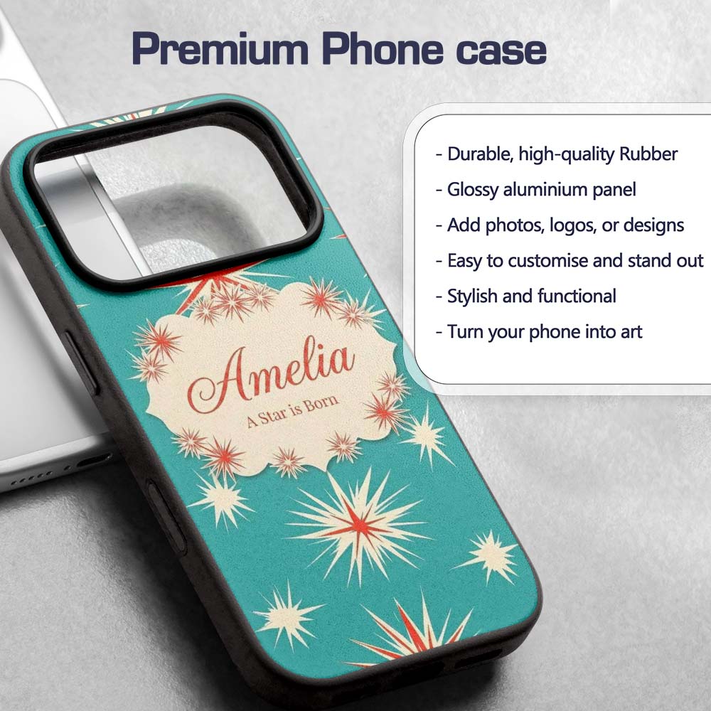 Abstract Large Starburst Shapes Minimal Seamless Custom Name Protective Phone Case Mobile Cover Durable Everyday Smartphone Shock Resistant