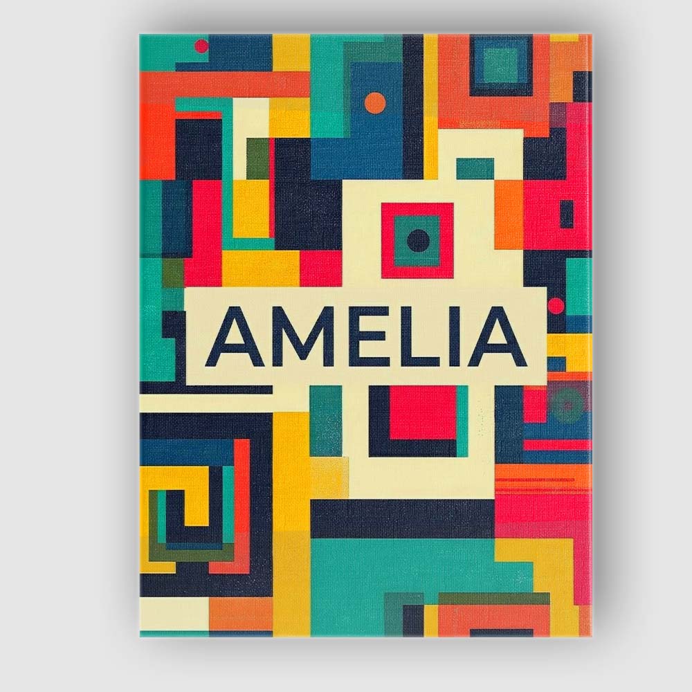 Personalised Name Abstract Colorful Geometric Custom Unique Gift Idea Modern Room Accent Canvas Wall Art Print Decor Picture Ready to Hang
