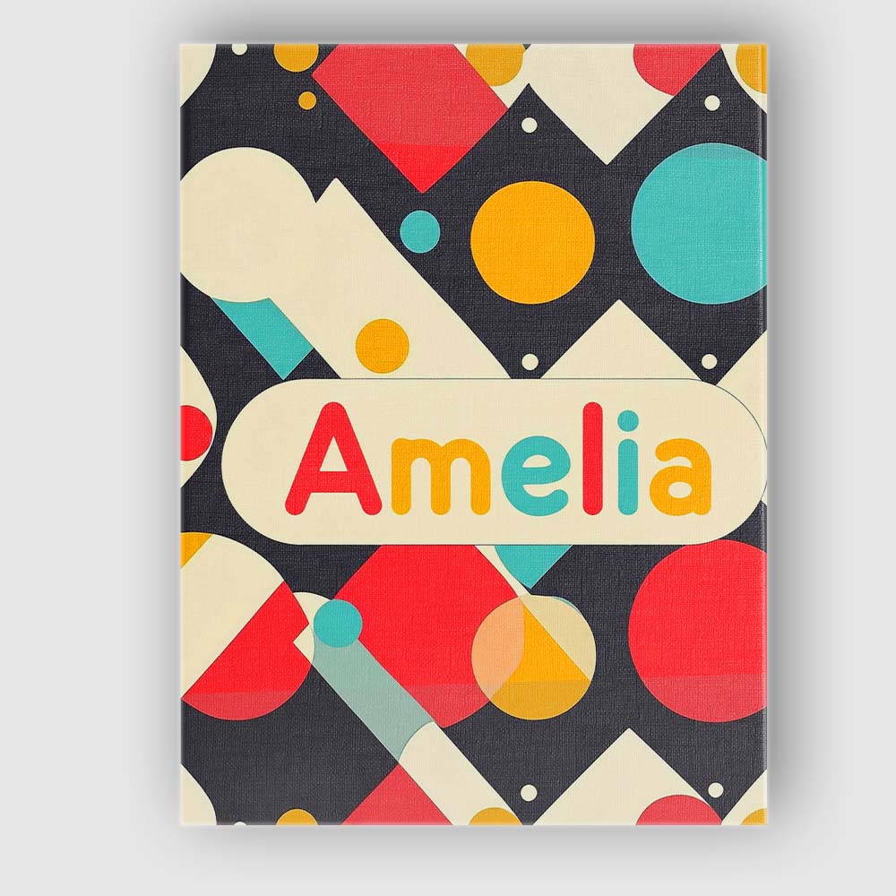 Personalised Name Abstract Geometric Shapes Custom Bespoke Interior Contemporary Canvas Wall Art Print Decor Picture Ready to Hang