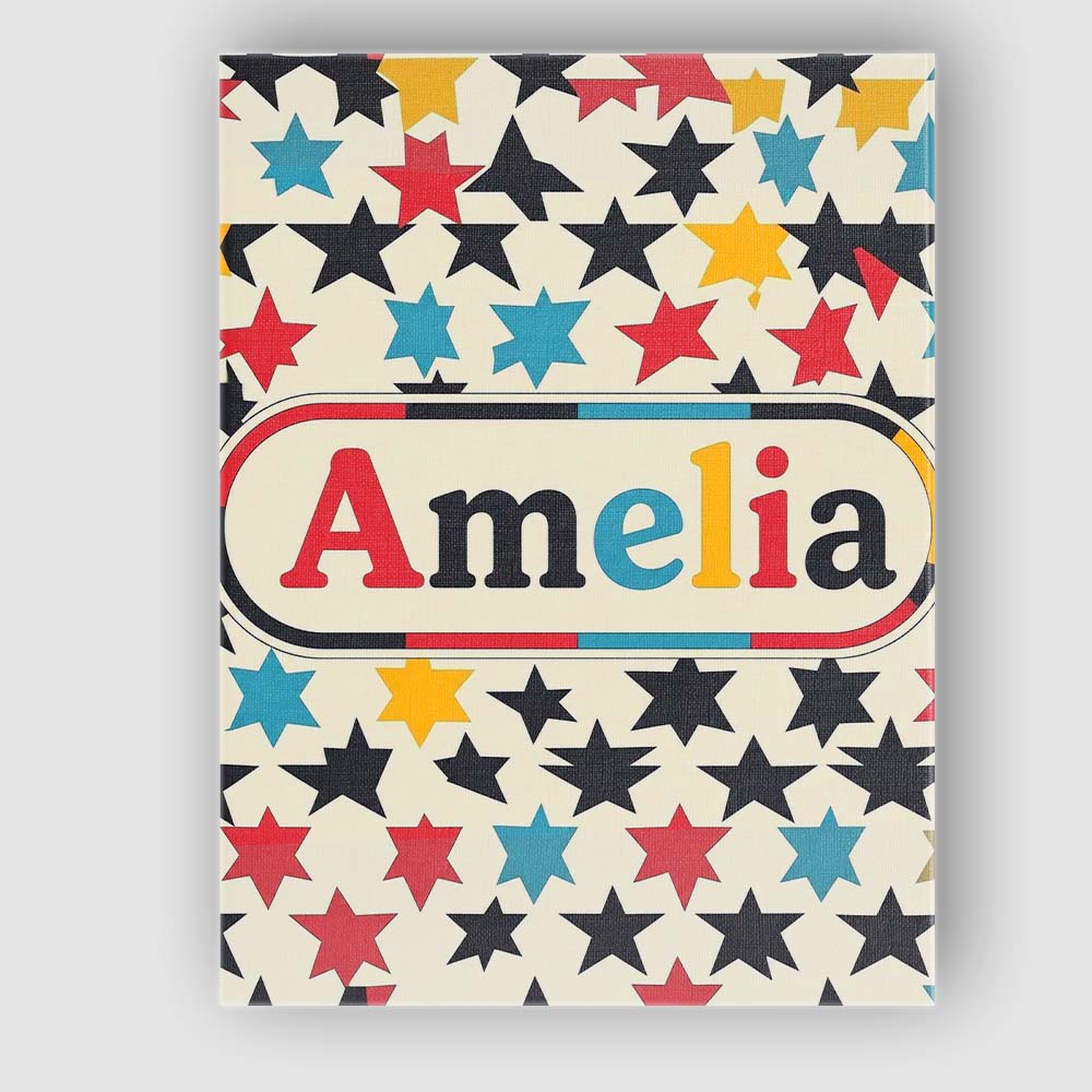 Personalised Name Abstract Scattered Star Custom Unique Gift Idea Elegant Feature Canvas Wall Art Print Decor Picture Ready to Hang