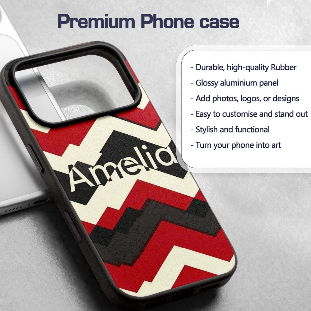 Abstract Bold Zigzag Chevron Stripes Seamless Custom Name Protective Phone Case Mobile Cover Durable Everyday Smartphone Shock Resistant
