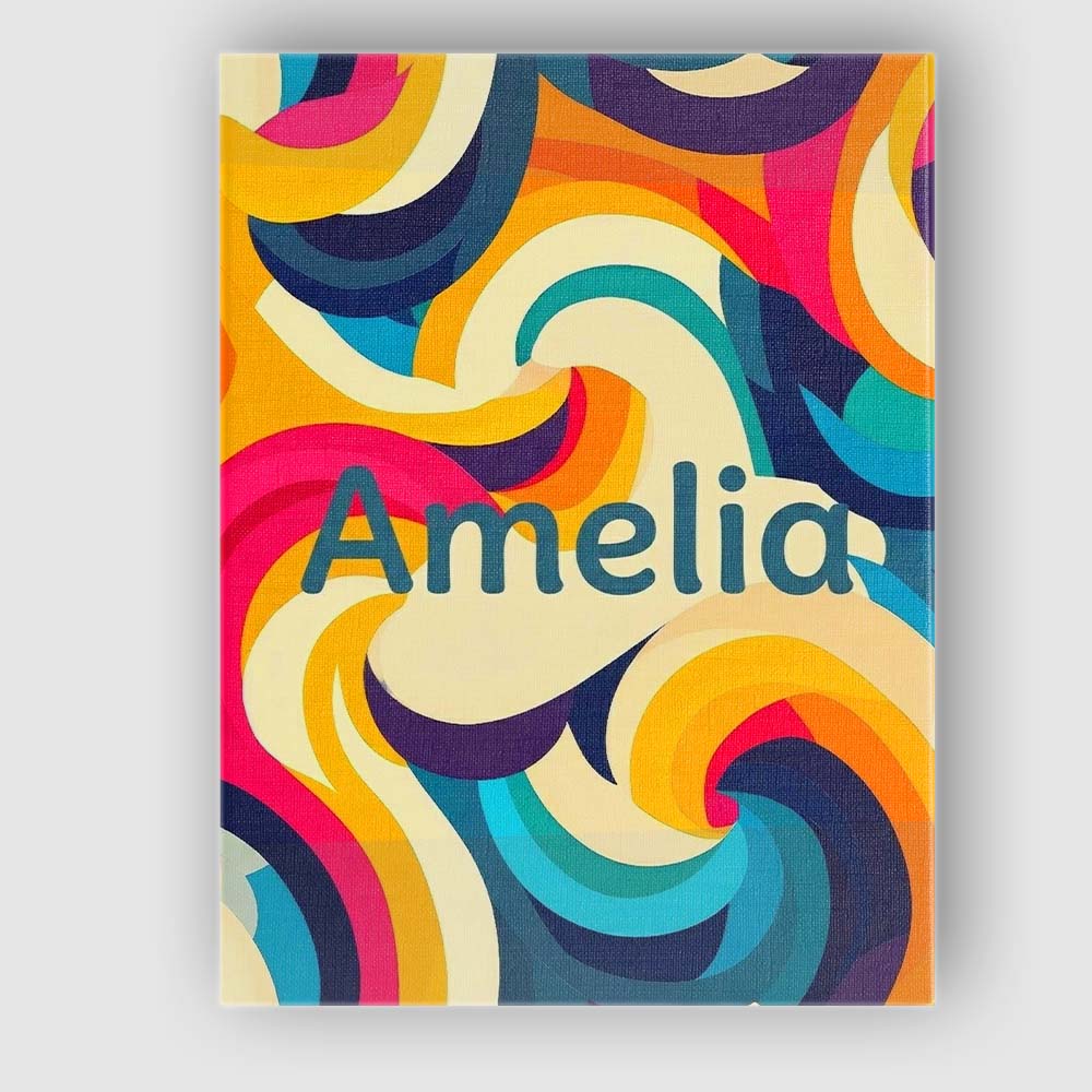 Personalised Name Abstract Vibrant Flowing Custom Unique Gift Idea Elegant Feature Canvas Wall Art Print Decor Picture Ready to Hang