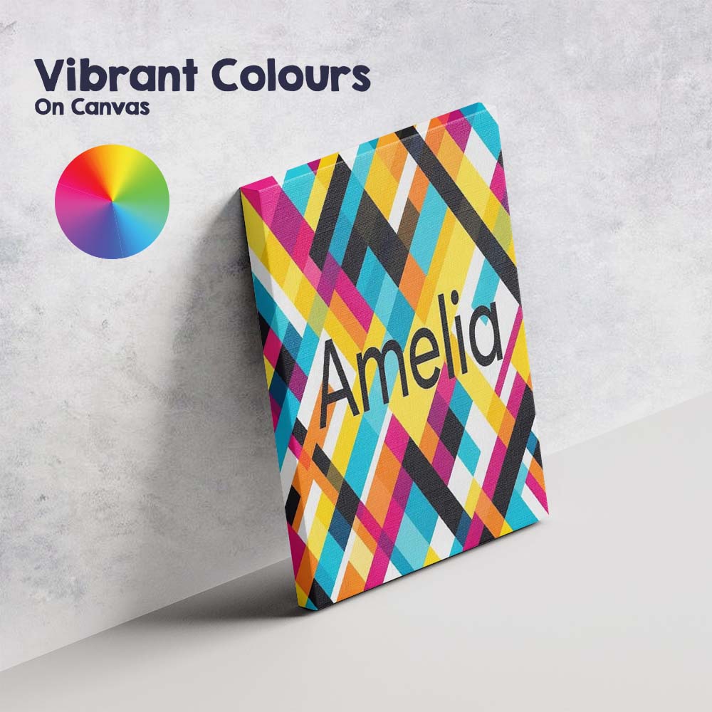 Personalised Name Abstract Colorful Geometric Custom Unique Gift Idea Modern Room Accent Canvas Wall Art Print Decor Picture Ready to Hang