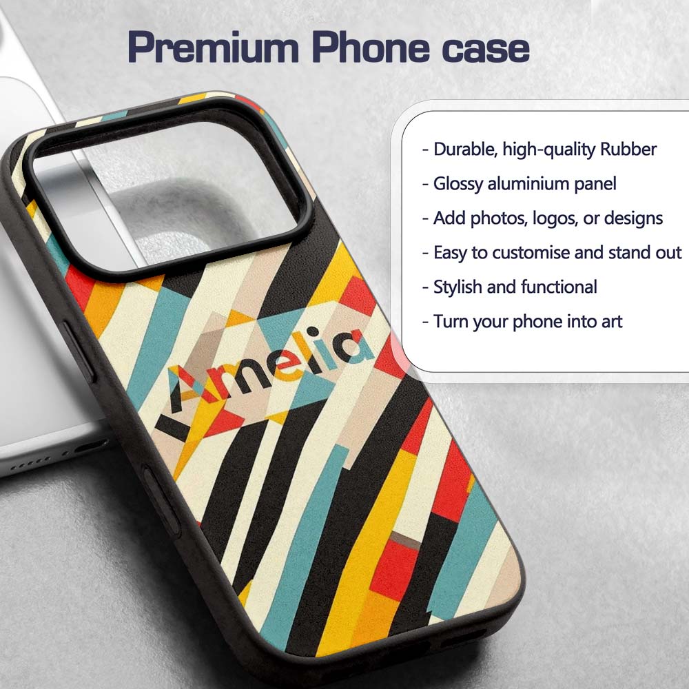 Abstract Diagonal Color Stripes Printed Design Custom Name Protective Phone Case Mobile Cover Durable Everyday Smartphone Shock Resistant